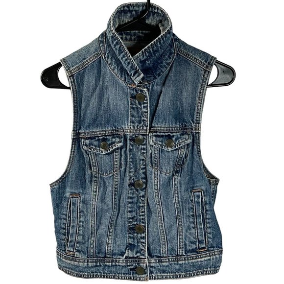 American Eagle Outfitters Jackets & Blazers - American Eagle Denim Vest Women's Size Medium Jean Jacket Blue Button Up